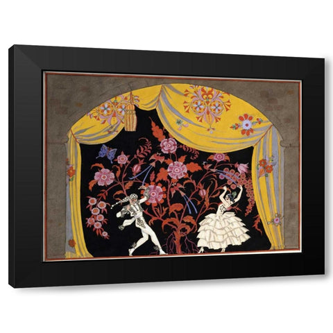 The Flamenco Black Modern Wood Framed Art Print with Double Matting by Barbier, Georges