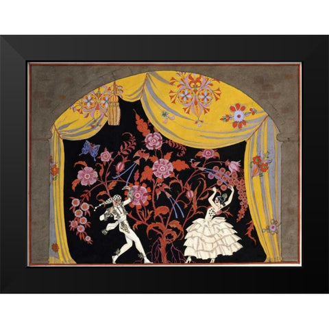 The Flamenco Black Modern Wood Framed Art Print by Barbier, Georges