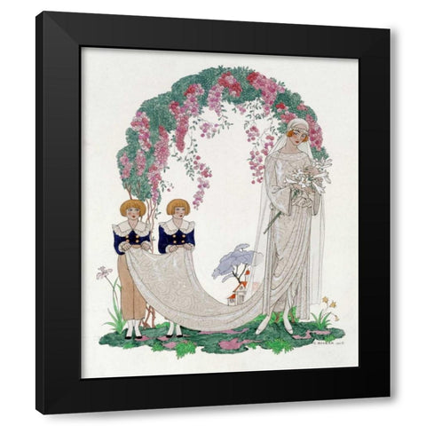 The Bride Black Modern Wood Framed Art Print by Barbier, Georges