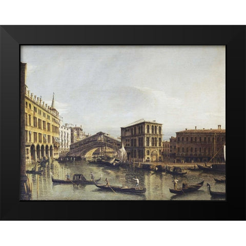 The Grand Canal, Venice Black Modern Wood Framed Art Print by Bellotto, Bernardo