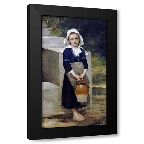 La Fille DEau Black Modern Wood Framed Art Print by Bouguereau, William-Adolphe