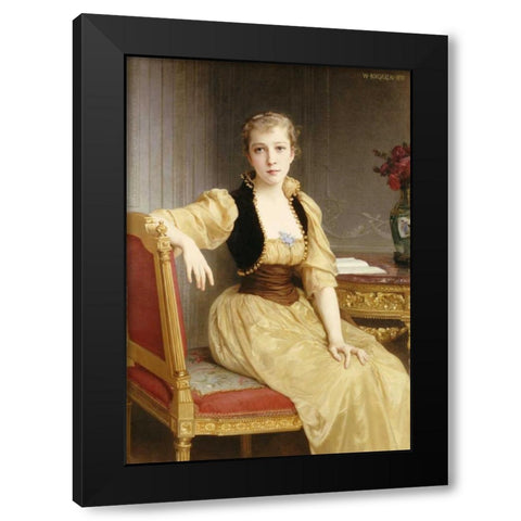 Lady Maxwell Black Modern Wood Framed Art Print with Double Matting by Bouguereau, William-Adolphe