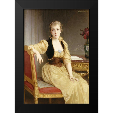 Lady Maxwell Black Modern Wood Framed Art Print by Bouguereau, William-Adolphe