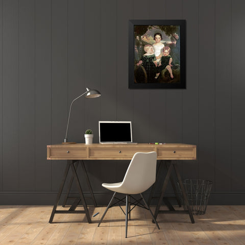 The Bromley Children Black Modern Wood Framed Art Print by Brown, Ford Maddox