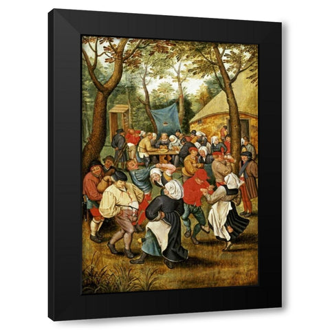 The Wedding Feast Black Modern Wood Framed Art Print with Double Matting by Bruegel, Pieter the Elder