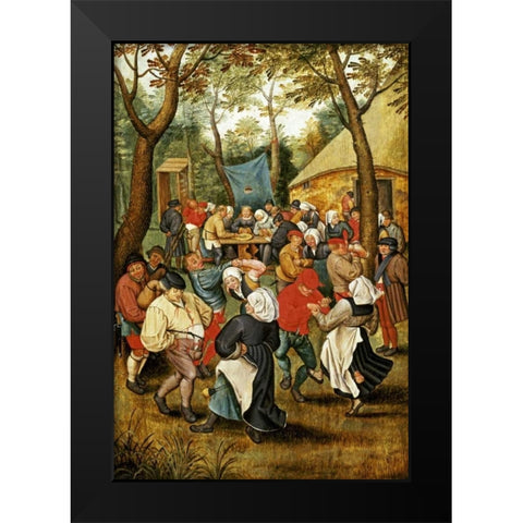 The Wedding Feast Black Modern Wood Framed Art Print by Bruegel, Pieter the Elder