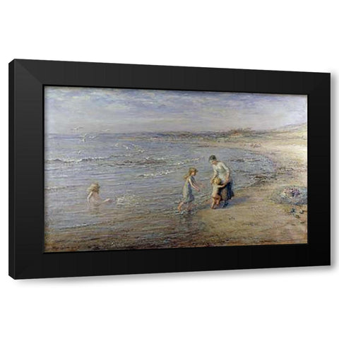 Paddling Black Modern Wood Framed Art Print by Cameron, Hugh