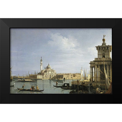 The Island of San Giorgio Maggiore, Venice Black Modern Wood Framed Art Print by Canal, Giovanni Antonio