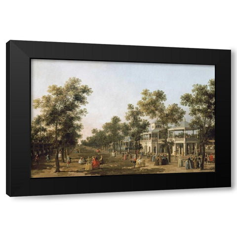 View of The Grand Walk, Vauxhall Gardens Black Modern Wood Framed Art Print with Double Matting by Canal, Giovanni Antonio