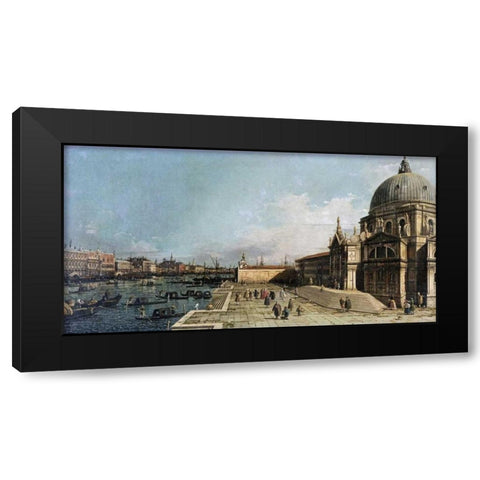 The Entrance To The Grand Canal, Venice Black Modern Wood Framed Art Print with Double Matting by Canal, Giovanni Antonio