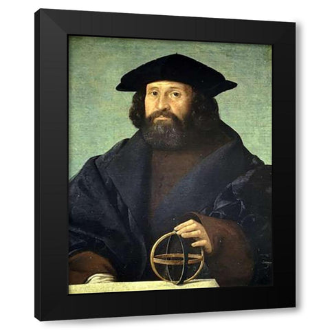 Portrait of An Astronomer Black Modern Wood Framed Art Print by Cariani, Giovanni