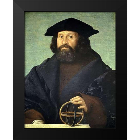 Portrait of An Astronomer Black Modern Wood Framed Art Print by Cariani, Giovanni