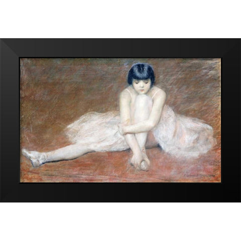 The Ballet Dancer Black Modern Wood Framed Art Print by Carrier-Belleuse, Pierre