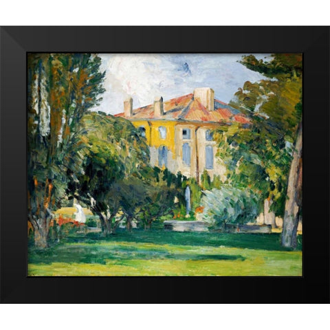 The House at Jas De Bouffan Black Modern Wood Framed Art Print by Cezanne, Paul
