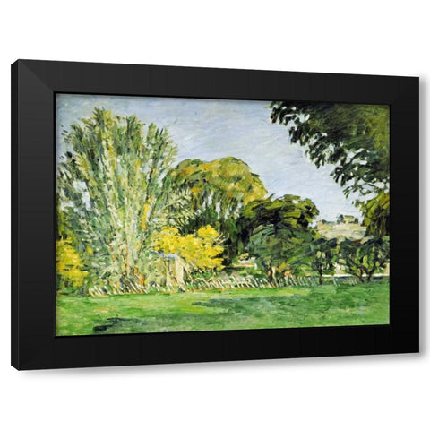 Trees at Jas de Bouffan Black Modern Wood Framed Art Print with Double Matting by Cezanne, Paul