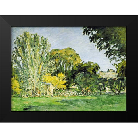 Trees at Jas de Bouffan Black Modern Wood Framed Art Print by Cezanne, Paul
