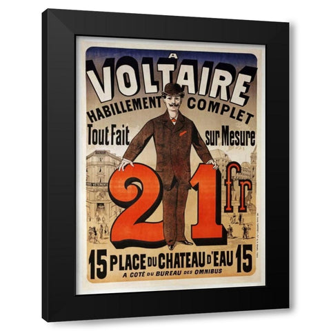 A Voltaire Black Modern Wood Framed Art Print by Cheret, Jules