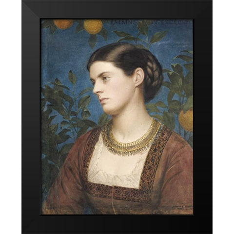 Katrine, Countess Cowper Black Modern Wood Framed Art Print by Clifford, Edward