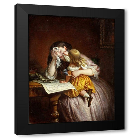 News From Sebastapol Black Modern Wood Framed Art Print by Cope, Charles West