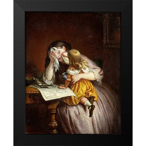 News From Sebastapol Black Modern Wood Framed Art Print by Cope, Charles West