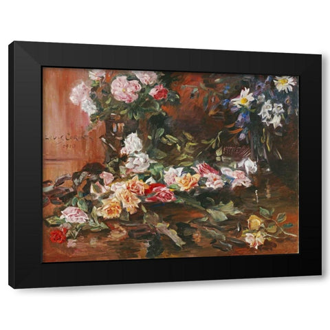 Rosen Black Modern Wood Framed Art Print by Corinth, Lovis