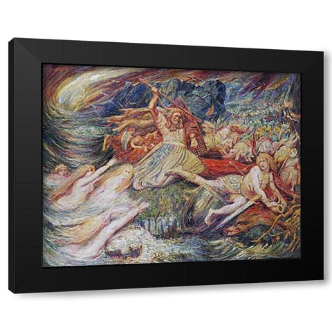 The Death of Siegfried Black Modern Wood Framed Art Print by Corneille, Henri Jule Charles