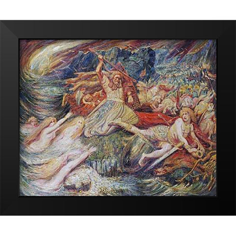 The Death of Siegfried Black Modern Wood Framed Art Print by Corneille, Henri Jule Charles