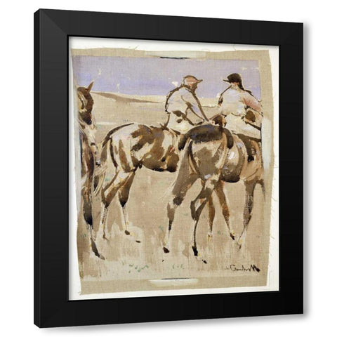 American Jockeys, Racehorses Black Modern Wood Framed Art Print with Double Matting by Crawhill, Joseph
