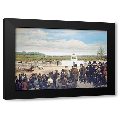 The Old Union Racehorse Black Modern Wood Framed Art Print by Cross, Henry