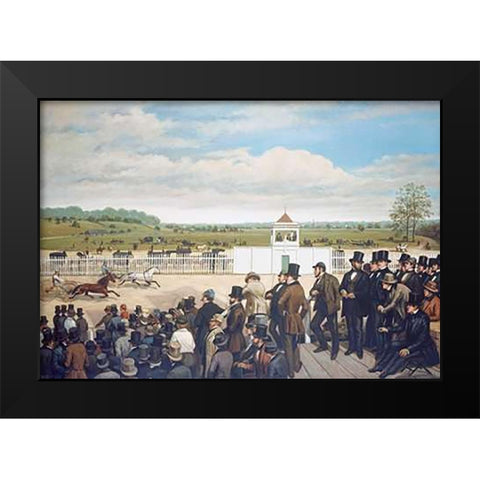 The Old Union Racehorse Black Modern Wood Framed Art Print by Cross, Henry