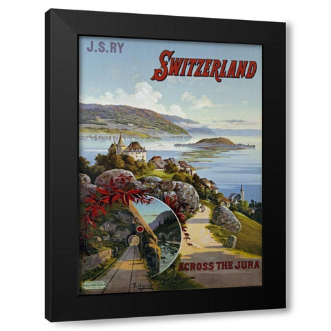 Switzerland Across The Jura Black Modern Wood Framed Art Print with Double Matting by D Alesi, Hugo
