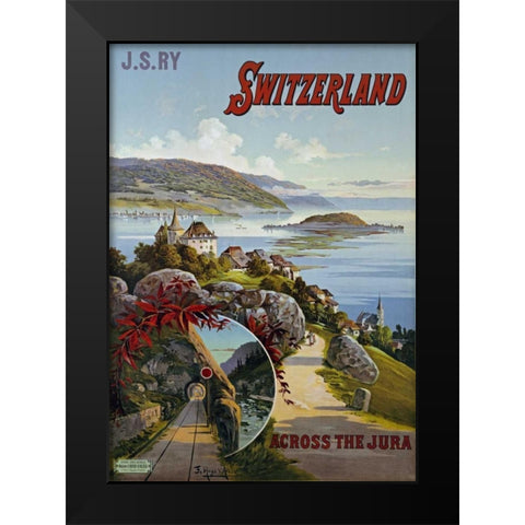 Switzerland Across The Jura Black Modern Wood Framed Art Print by D Alesi, Hugo