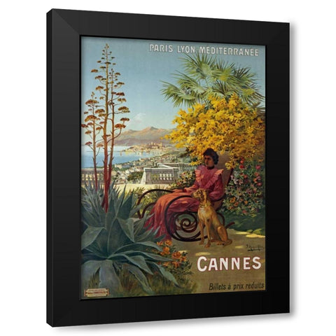 Cannes, P.L.M Black Modern Wood Framed Art Print by D Alesi, Hugo