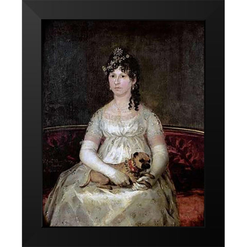 Portrait of Dona Francisca Vicenta Chollet Y Caballero Black Modern Wood Framed Art Print by Goya, Francisco De