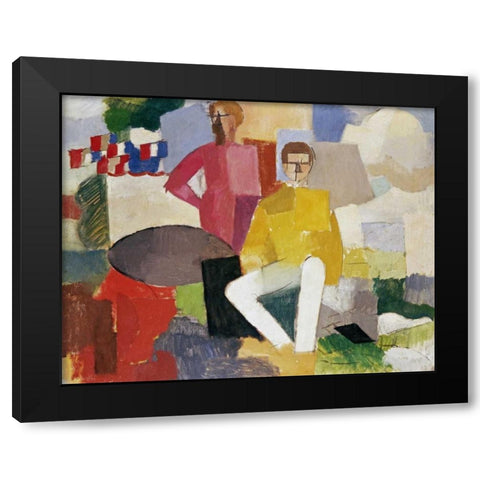 The Fourteenth of July Black Modern Wood Framed Art Print with Double Matting by De La Fresnaye, Roger