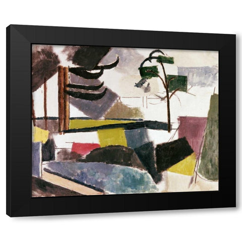 Unfinished Landscape With Tree Branches Black Modern Wood Framed Art Print by De La Fresnaye, Roger