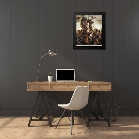 The Boat of Museumistian Patience Black Modern Wood Framed Art Print by De Loarte, Alejandro