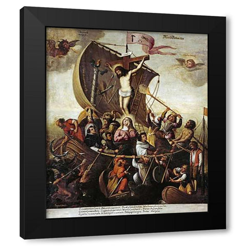 The Boat of Museumistian Patience Black Modern Wood Framed Art Print with Double Matting by De Loarte, Alejandro