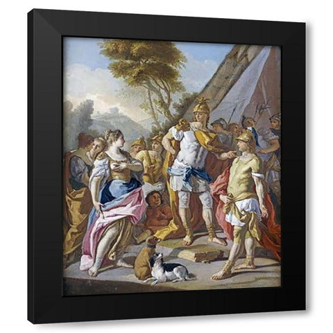 Sisygambis Black Modern Wood Framed Art Print with Double Matting by Mura, Francesco De