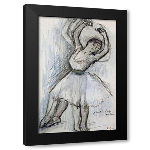 Study of a Dancer Black Modern Wood Framed Art Print with Double Matting by Degas, Edgar