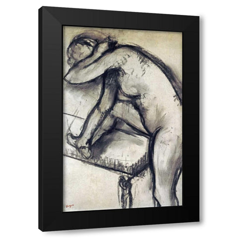 Study of a Dancer Black Modern Wood Framed Art Print with Double Matting by Degas, Edgar