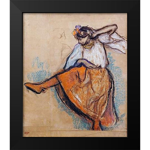 The Russian Dancer Black Modern Wood Framed Art Print by Degas, Edgar