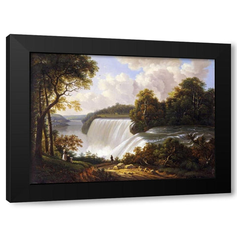 Niagara Falls Scene Black Modern Wood Framed Art Print with Double Matting by DeGrailly, Victor