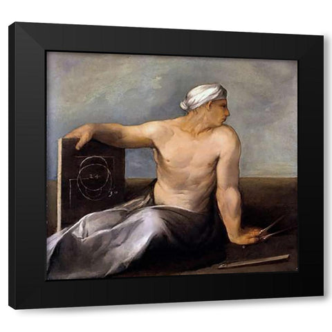 A Personification of Geometry Black Modern Wood Framed Art Print by Dossi, Dosso