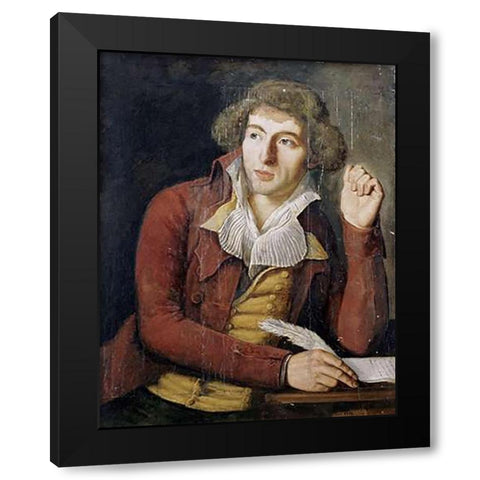 Portrait of a Gentleman Black Modern Wood Framed Art Print with Double Matting by Dupaty, Charles