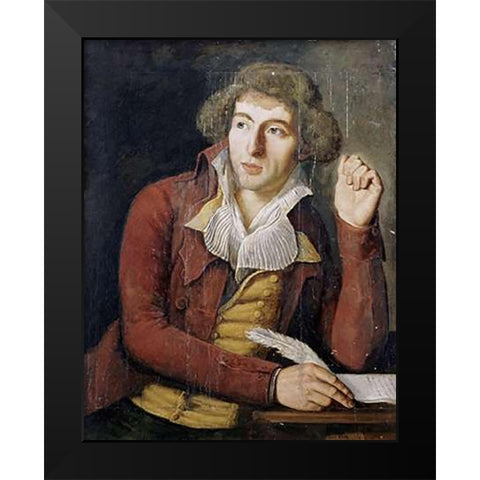 Portrait of a Gentleman Black Modern Wood Framed Art Print by Dupaty, Charles