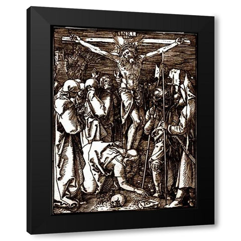 The Crucifixion Black Modern Wood Framed Art Print with Double Matting by Durer, Albrecht