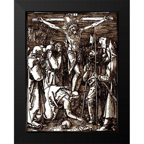 The Crucifixion Black Modern Wood Framed Art Print by Durer, Albrecht