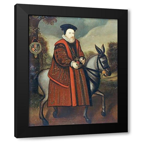 William Cecil, 1st Baron Burghley Black Modern Wood Framed Art Print with Double Matting by English School