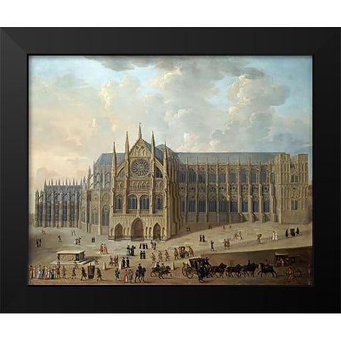 View of Westminster Abbey Black Modern Wood Framed Art Print by English School
